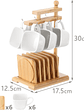 Juego De 6 Tazas De Cafe Y Organizador De Bambu 30x12.5x17.5cm - Miniatura 4