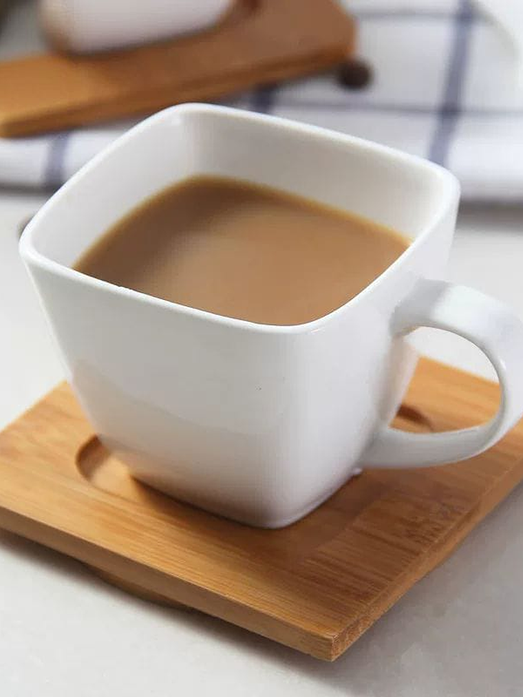 Juego De 6 Tazas De Cafe Y Organizador De Bambu 30x12.5x17.5cm 6