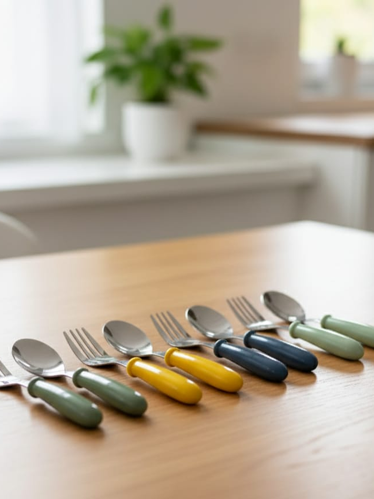 Juego de 2 Cubiertos En Acero Infantil Con Estuche Variados 4