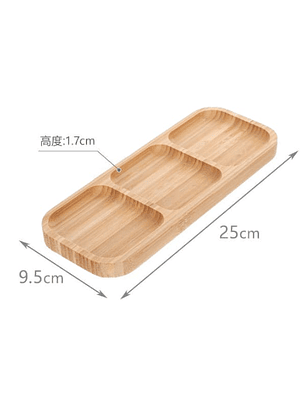 Tabla Bambu De Aperitivo De 3 Divisiones 25x9.5cm