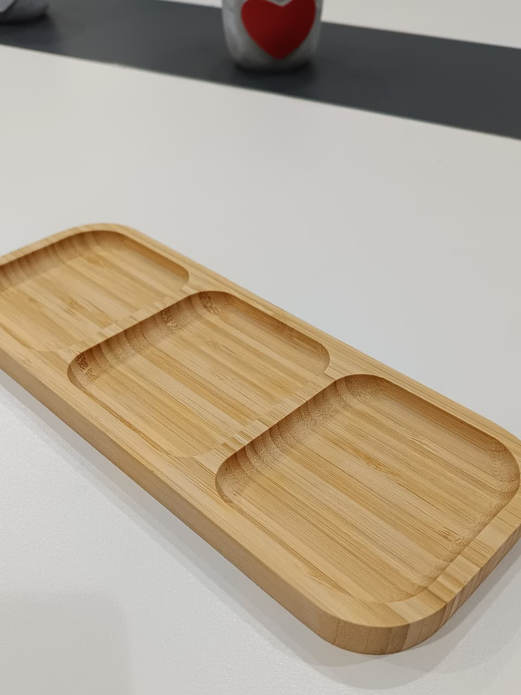 Tabla Bambu De Aperitivo De 3 Divisiones 25x9.5cm 4