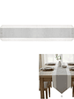 Camino De Mesa Decorativo Gris Con Blanco 150x35cm - Miniatura 2