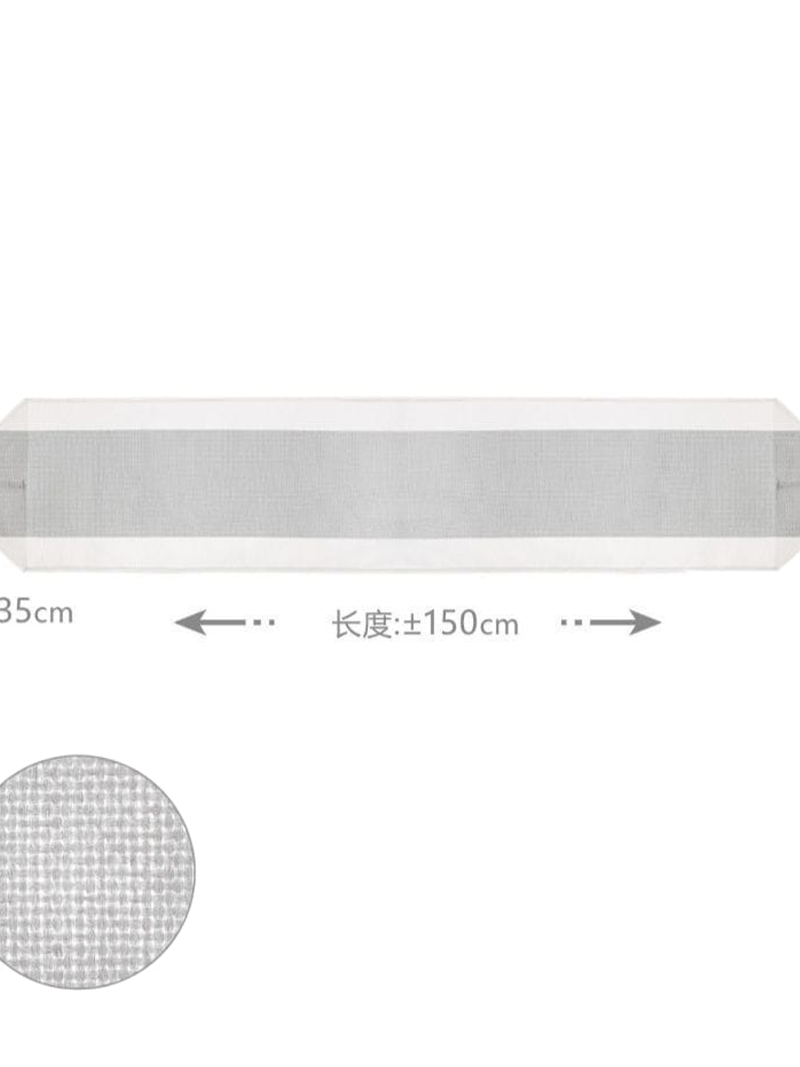 Camino De Mesa Decorativo Gris Con Blanco 150x35cm 4