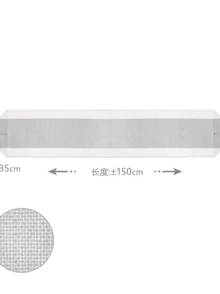 Camino De Mesa Decorativo Gris Con Blanco 150x35cm 4
