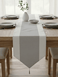 Camino De Mesa Decorativo Gris Con Blanco 150x35cm - Miniatura 1