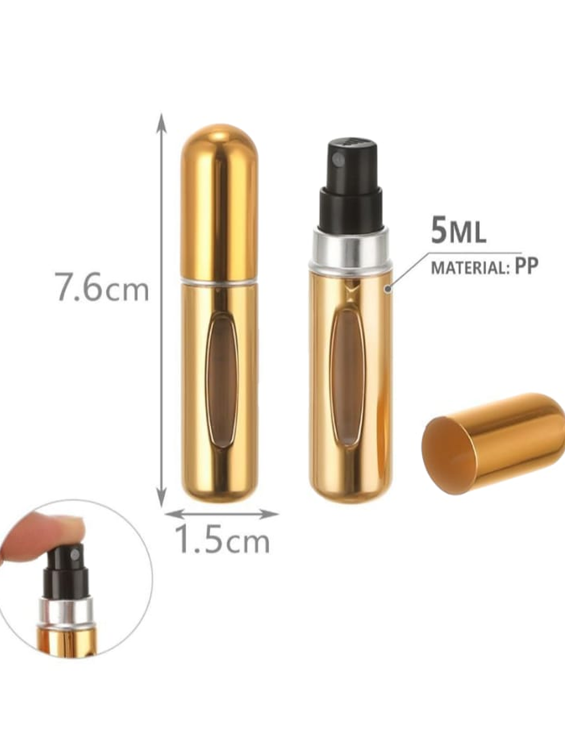 2 Botellas Recargables De Perfume 5ml Colores Variados 2