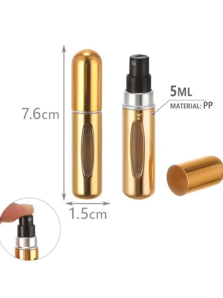 2 Botellas Recargables De Perfume 5ml Colores Variados 2