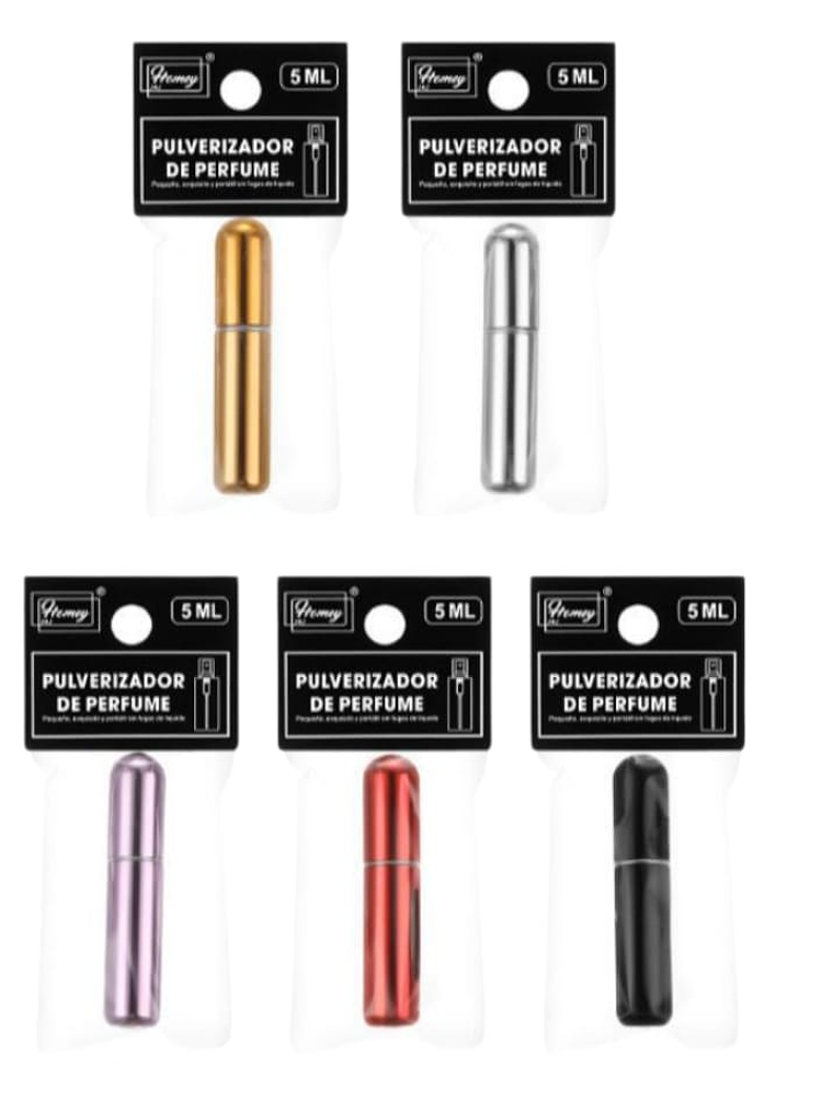2 Botellas Recargables De Perfume 5ml Colores Variados 5