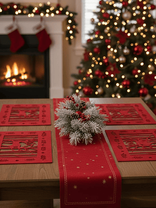 Individual De Navidad Decorativo De Reno 45x30cm