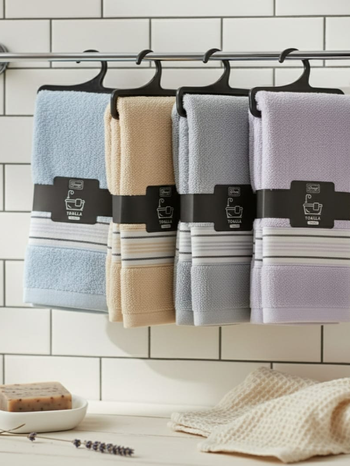 Toallas De Algodon 34x73cm Adsorbentes Colores Variados 1