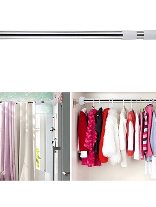 Barra Cortina De Baño Extensible 70-120cm Color Plateada