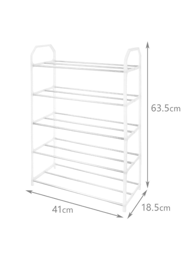 Zapatero De 5 Pisos Organizador 41x18.5x63cm Negro Y Blanco 3