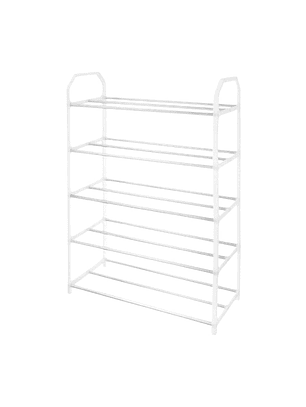 Zapatero De 5 Pisos Organizador 41x18.5x63cm Negro Y Blanco