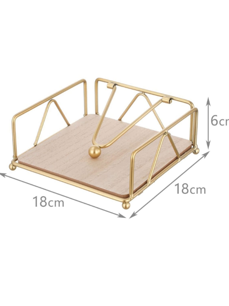 Servilletero De Fierro Y Madera 18x18x6cm Color Variados 3