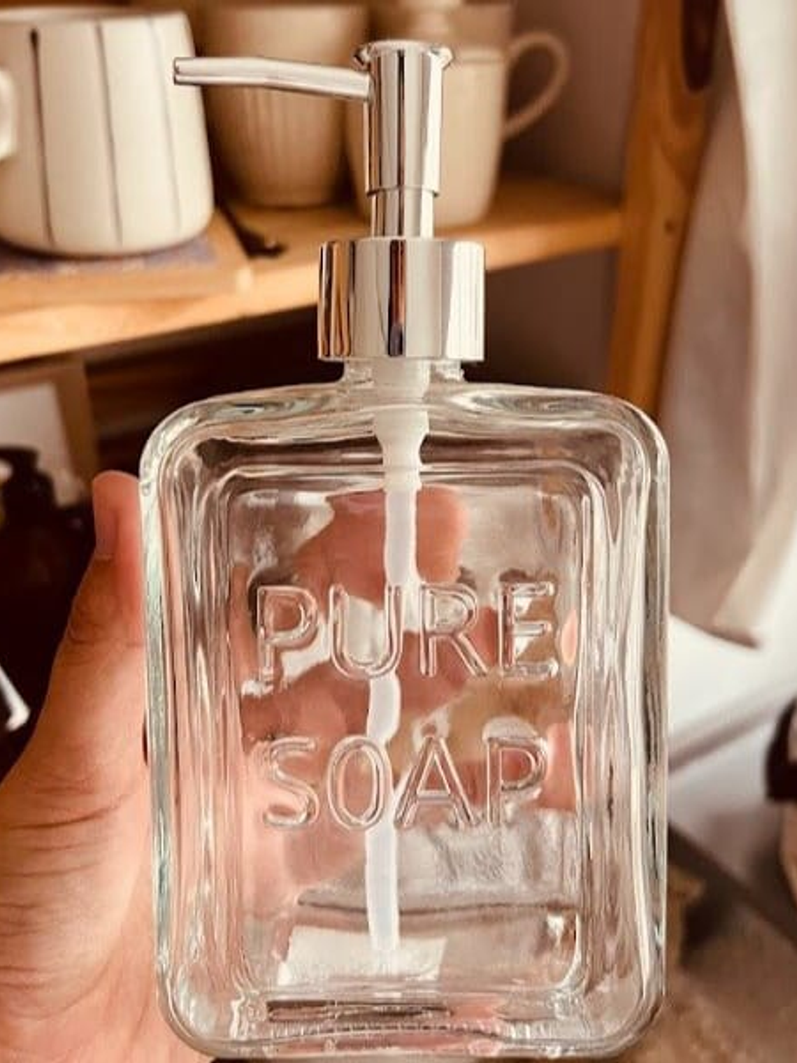 Dispensador De Vidrio Para Jabon Premium  580ml 1