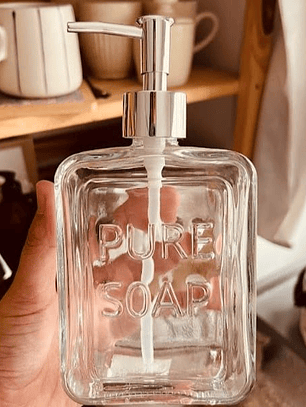 Dispensador De Vidrio Para Jabon Premium  580ml