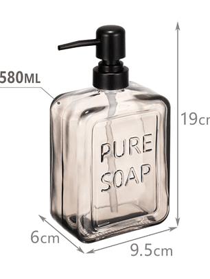 Dispensador De Vidrio Para Jabon Premium 580ml