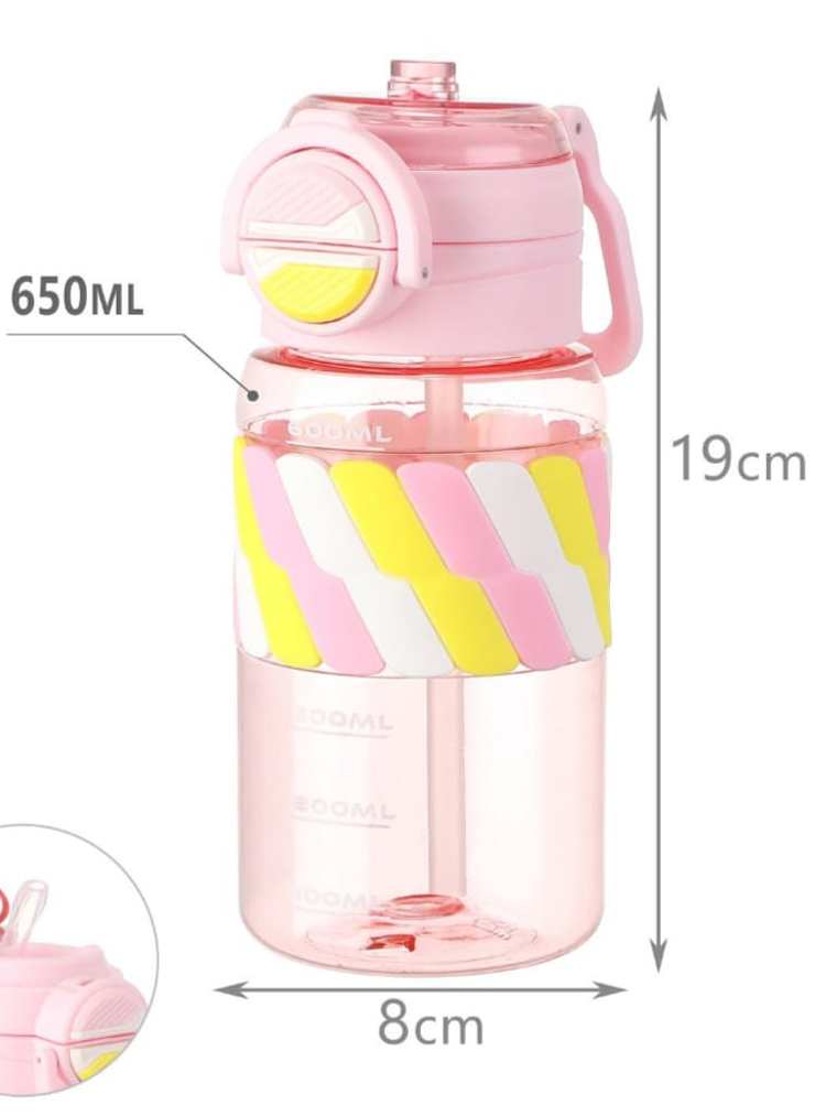 Botella De Agua Infantil, Con Bombilla, 650ml 2