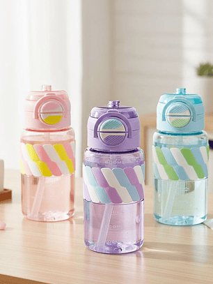 Botella De Agua Infantil, Con Bombilla, 650ml