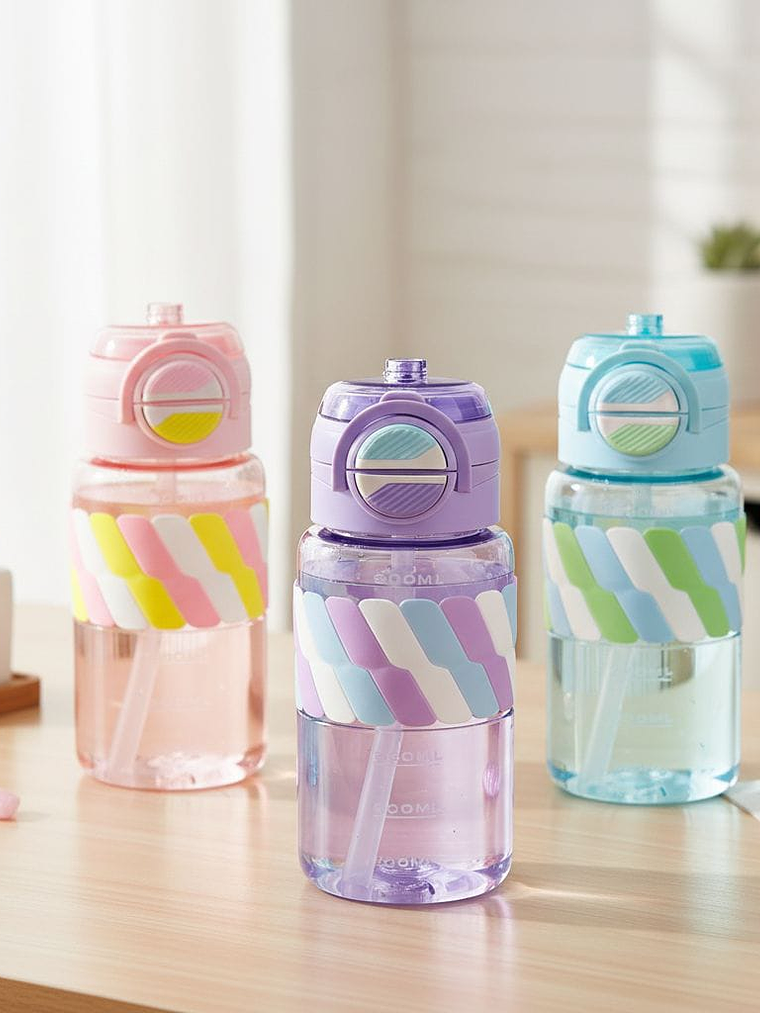 Botella De Agua Infantil, Con Bombilla, 650ml 1