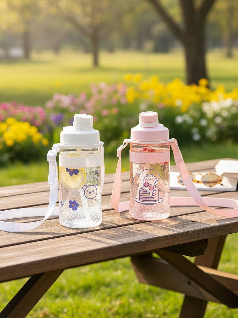 Botella De Agua Infantil, Con Bombilla, 650ml 4