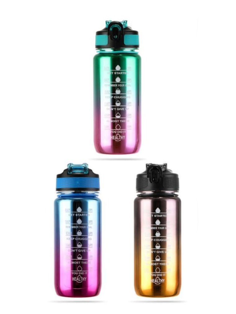 Botella De Agua Tornasol, Con Bombilla, 1000ml 3