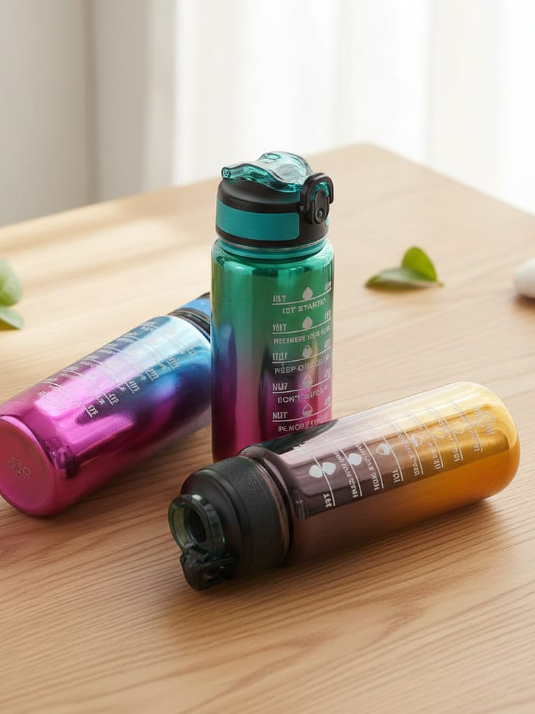 Botella De Agua Tornasol, Con Bombilla, 1000ml 5