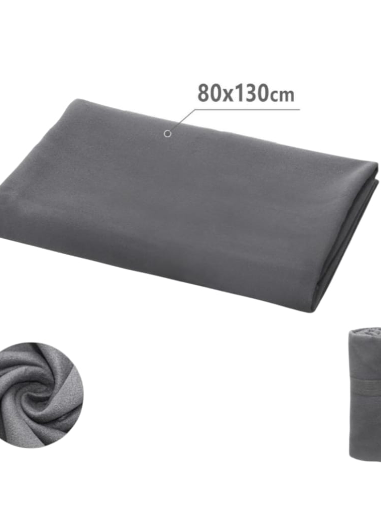 Toallas Deportiva Microfibra Secado Rápido Gris Oscuro 80x130cm 4