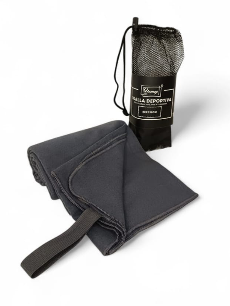 Toallas Deportiva Microfibra Secado Rápido Gris Oscuro 80x130cm 2