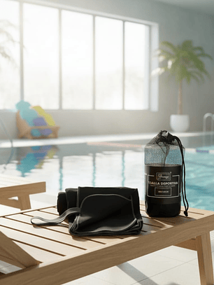 Toallas Deportiva Microfibra Secado Rápido Negra 80x130cm