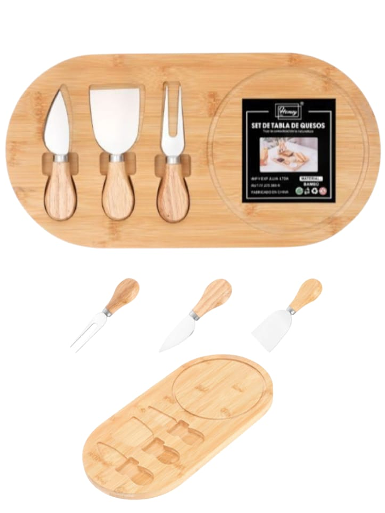 Tablas De Queso Para Picar En Bambu 36x18x1.5cm 1