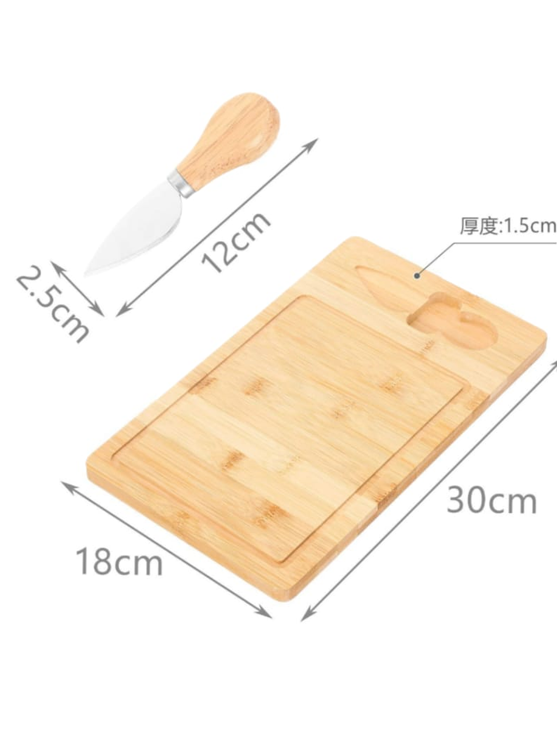 Tablas De Queso Para Picar De Bambu 18x30x1.5cm 3