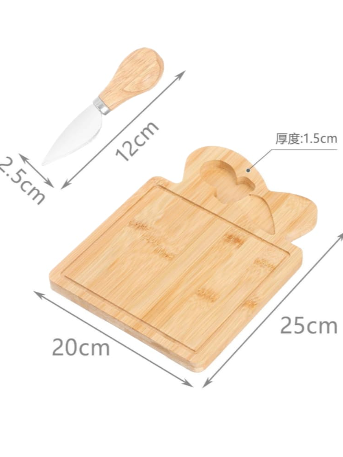 Tablas De Quesos Para Picar En Bambu 20x25x1.5cm 3