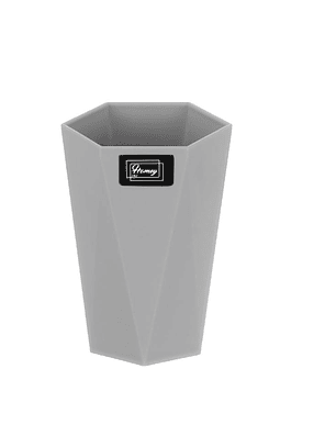 Vaso multiuso para baño, Plástico, Exagonal-Gris.