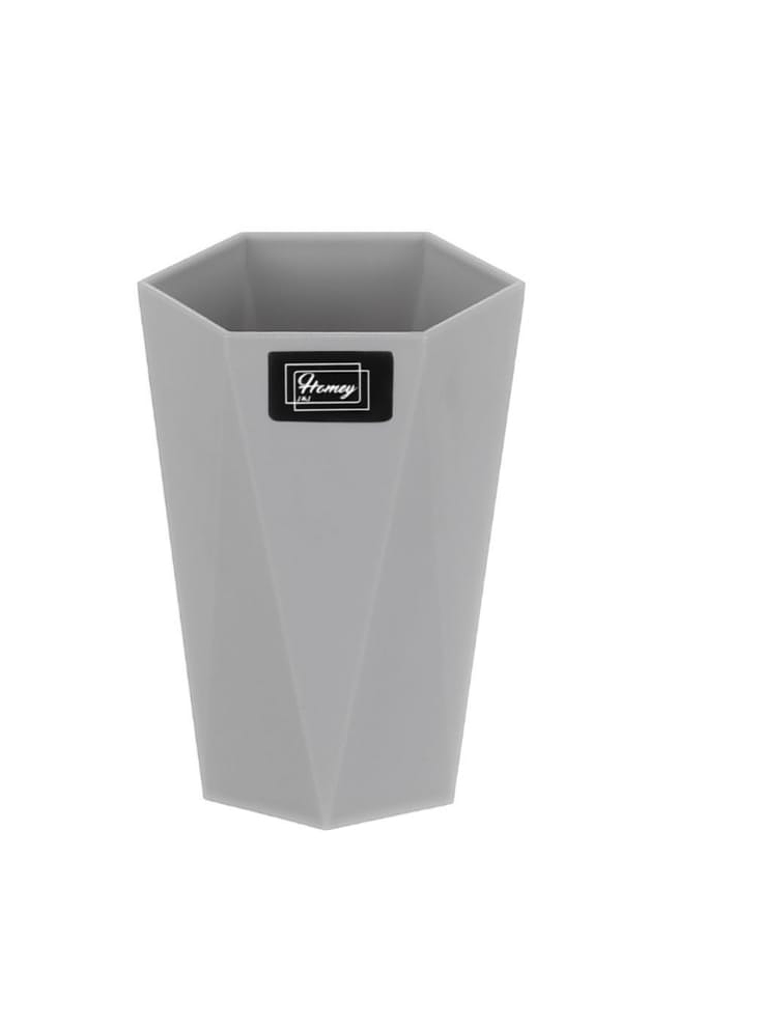 Vaso multiuso para baño, Plástico, Exagonal-Gris. 2