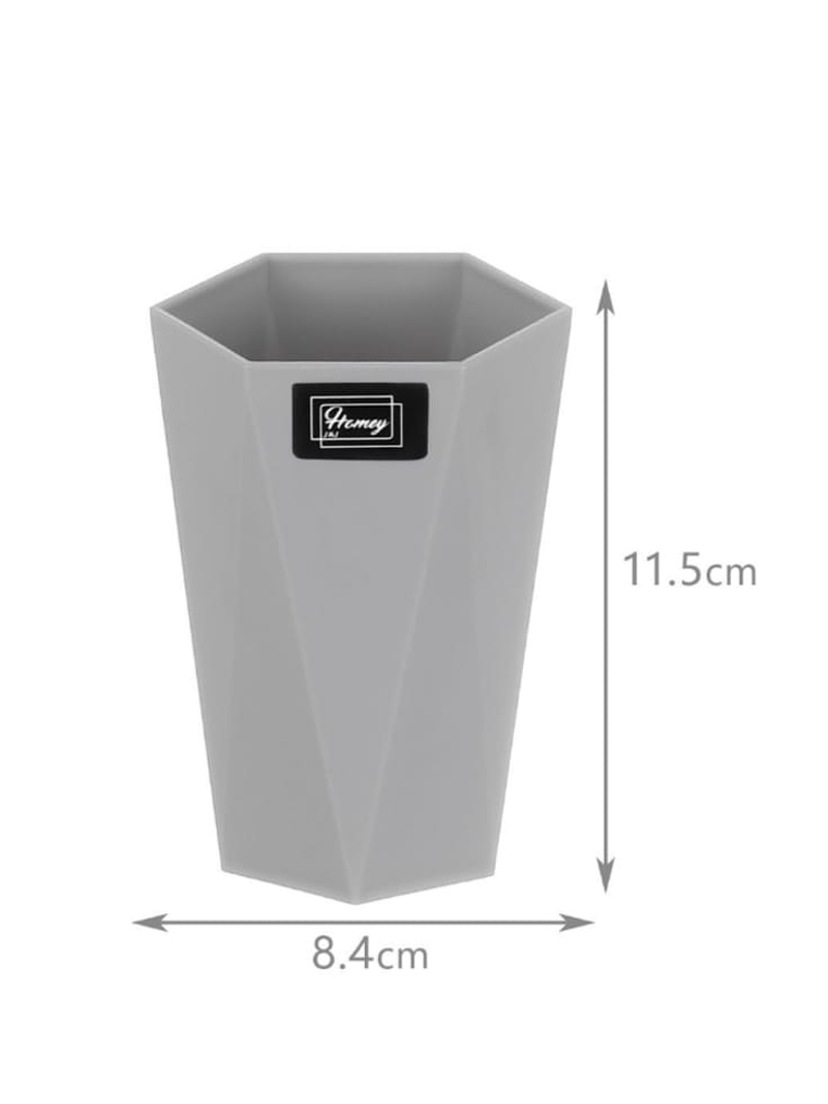 Vaso multiuso para baño, Plástico, Exagonal-Gris. 3