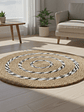 Alfombra de Yute Natural, con diseño en Espiral, 80cm - Miniatura 3