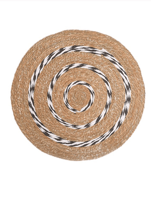 Alfombra de Yute Natural, con diseño en Espiral, 80cm