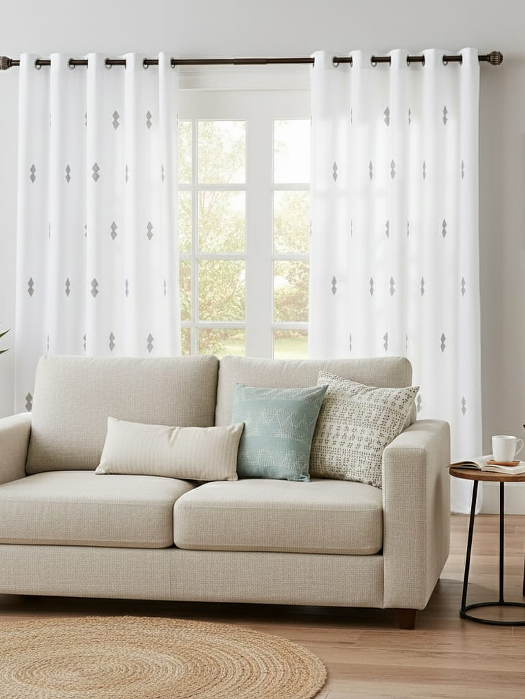 Visillo Con Modelo de Rombo, (1 Paño) 4