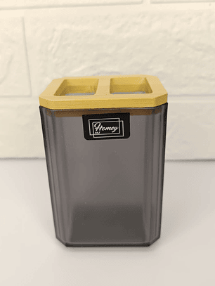 Portacepillo de Acrilico con Bambu 7x6x10cm 