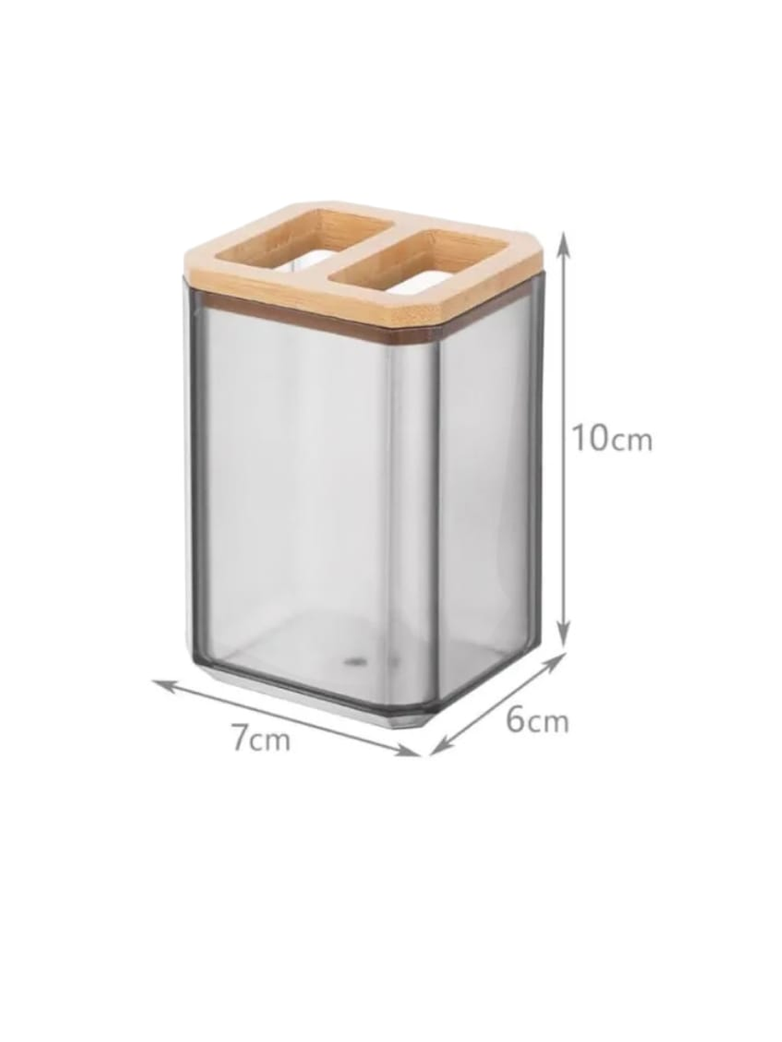 Portacepillo de Acrilico con Bambu 7x6x10cm 2