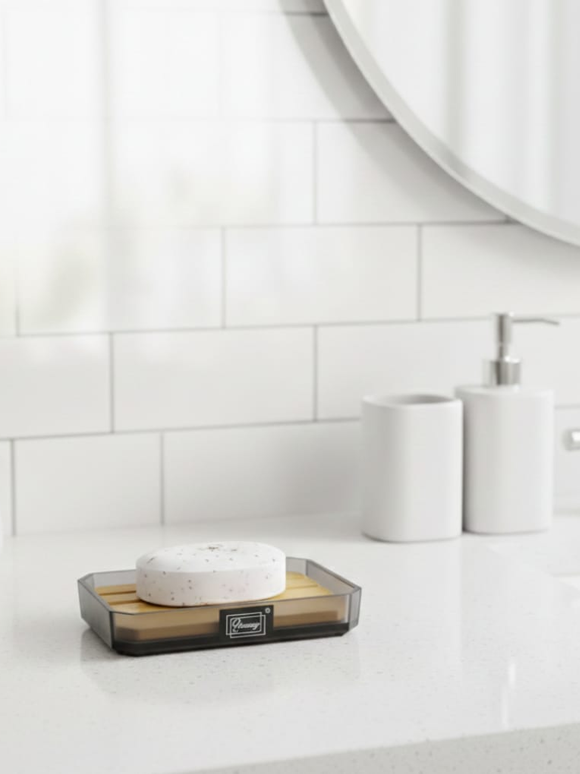 Jabonera de Acrilico con Bambu 12x8x2cm 1