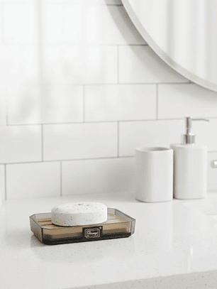 Jabonera de Acrilico con Bambu 12x8x2cm