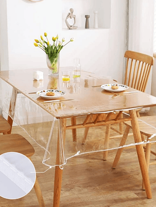 Mantel Transparente Impermeable, Rectangular, 140*240Cm