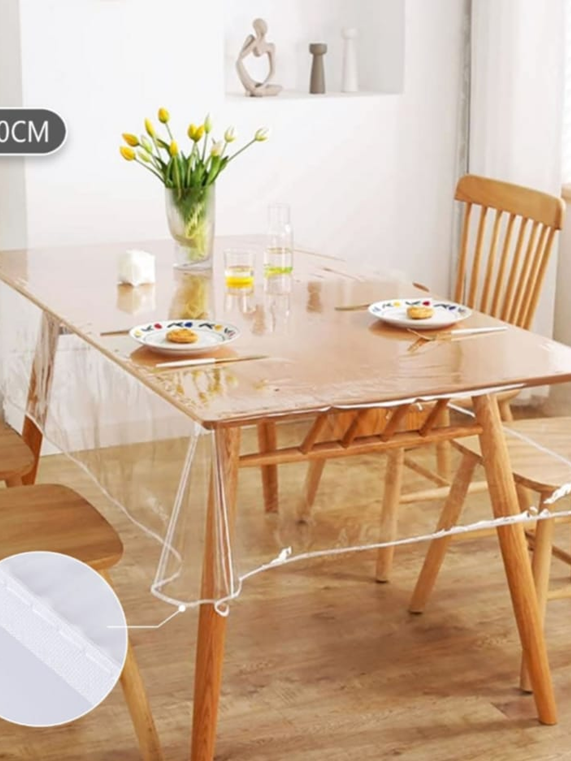 Mantel Transparente Impermeable, Rectangular, 140*240Cm 6