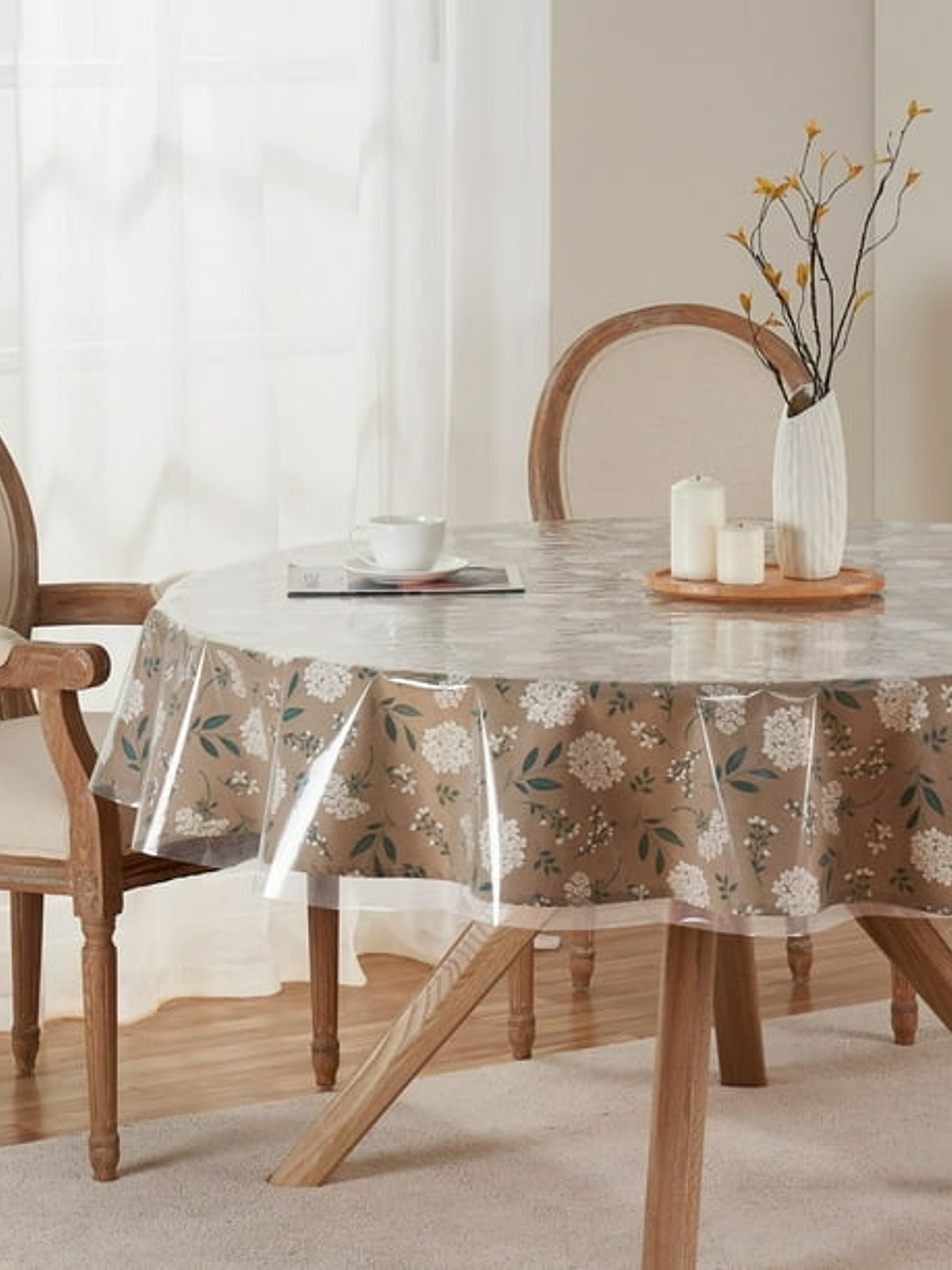 Mantel Redondo Transparente, Sin Bordes, 140*140Cm 2