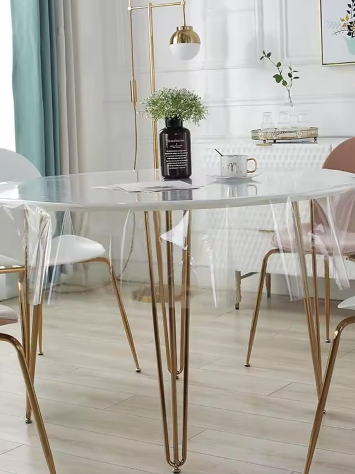 Mantel Redondo Transparente, Sin Bordes, 140*140Cm 7