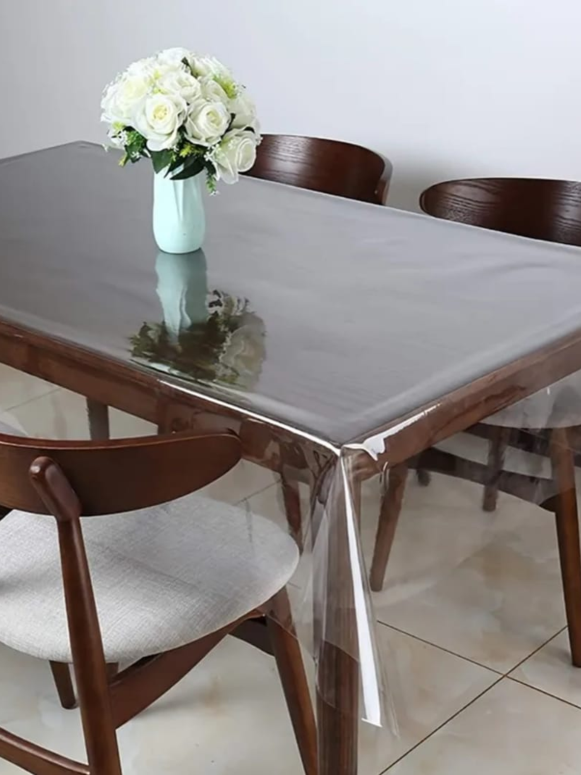 Mantel Cuadrado Transparente, Sin bordes, 140*140Cm 1