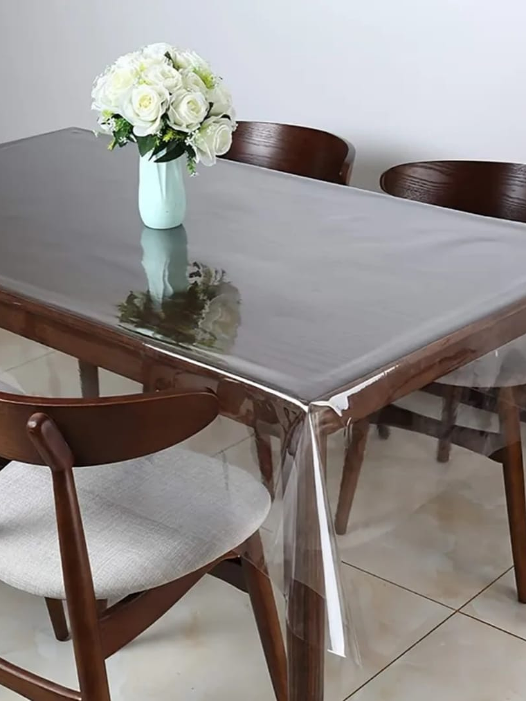 Mantel Cuadrado Transparente, Sin bordes, 140*140Cm 1