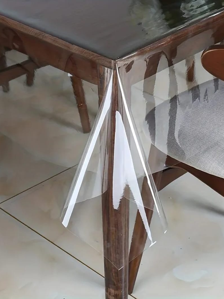 Mantel Cuadrado Transparente, Sin bordes, 140*140Cm 5